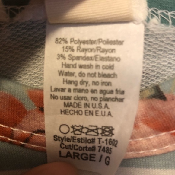 7th Ray Floral Twist knot striped tank top A-2 - Picture 4 of 5